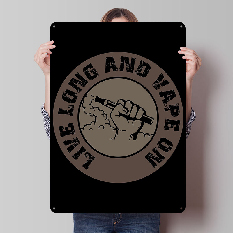 Desk Setup Vintage - Desain Vape untuk Poster Tinplate Ecig