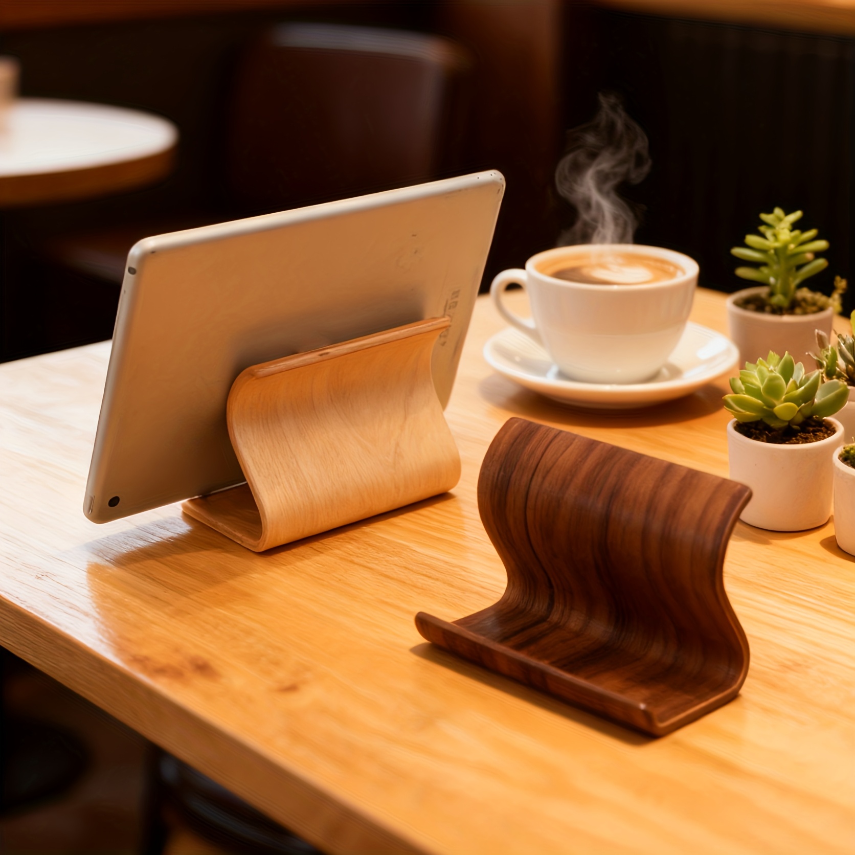 Desk Setup Gadgets - [Penyangga Ponsel Kayu Baru] Penyangga Ponsel
