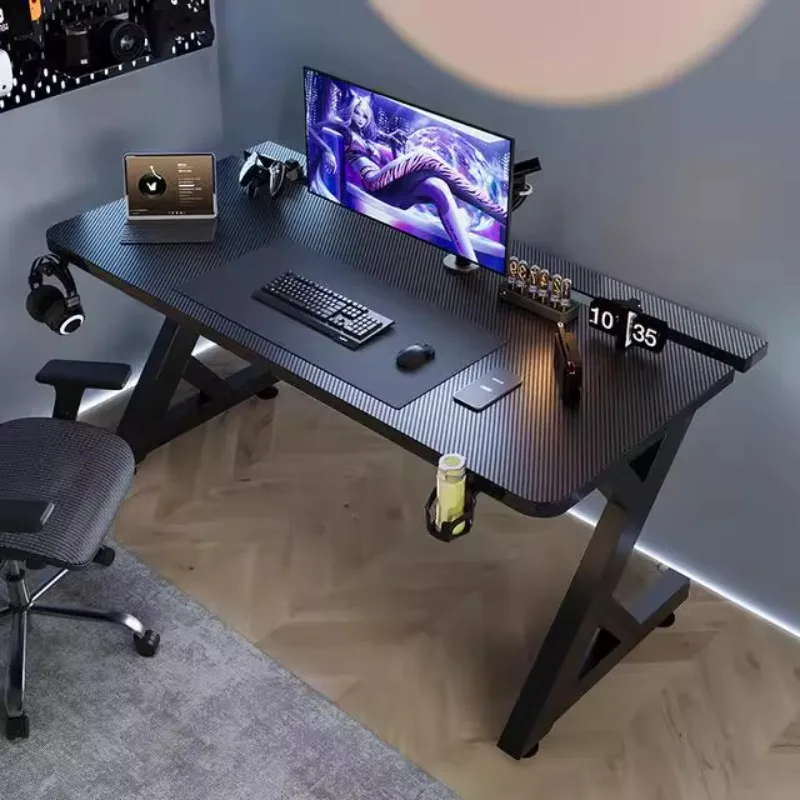 Desk Setup Notebook - Q Desain Meja Komputer Minimalis Hitam,