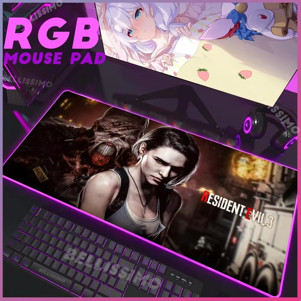 Desk Setup Notebook - R_resident E_evil Serie RGB Gaming Mousepad