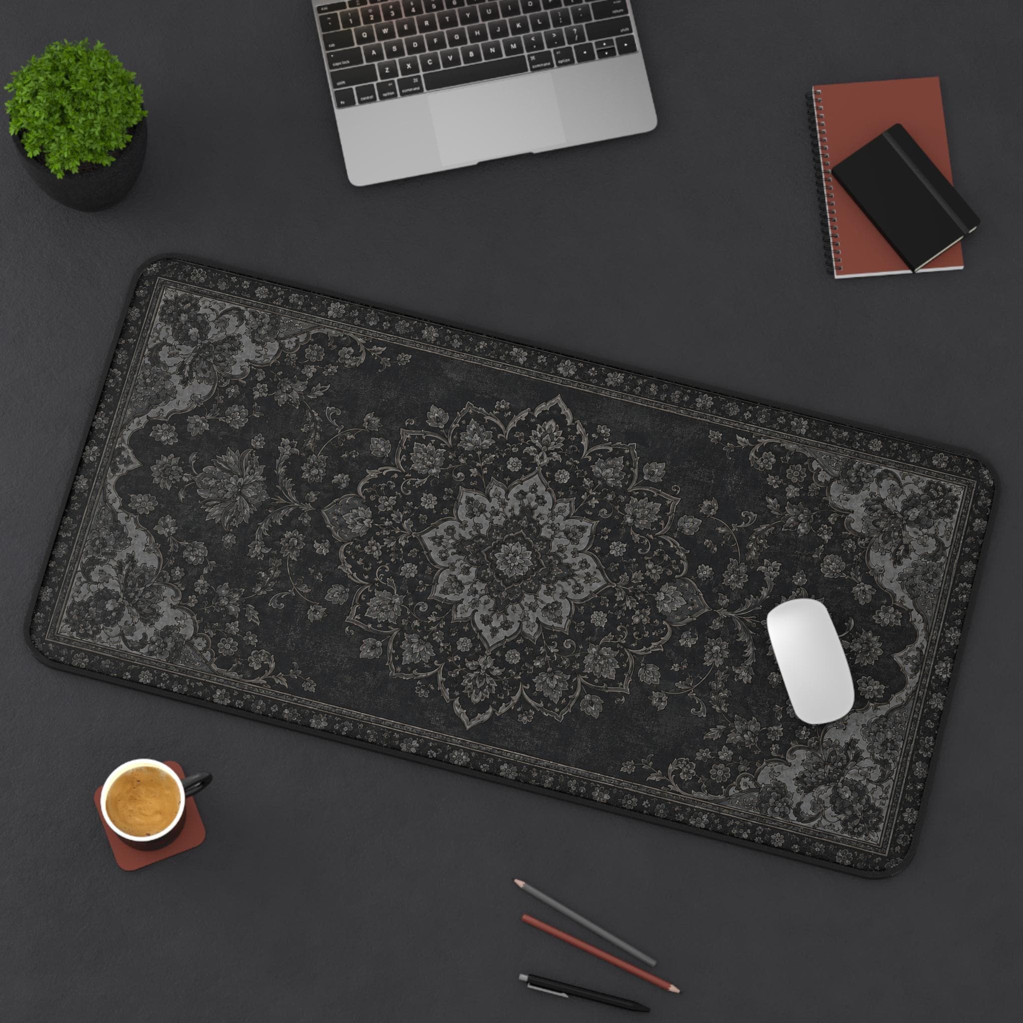 Desk Setup Vintage - Alas Meja Karpet Hitam, Alas Meja