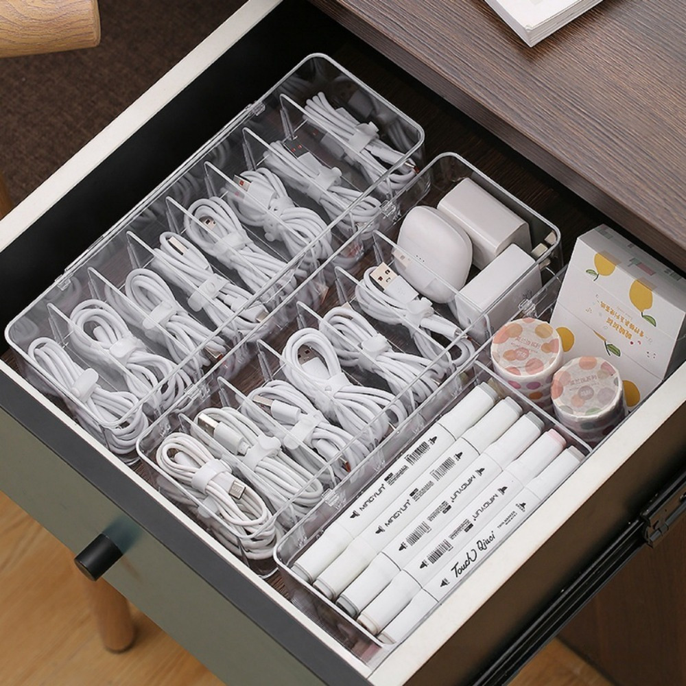 Desk Drawer Unit - Pengatur Kabel Multifungsi, Kotak Penyimpanan Transparan