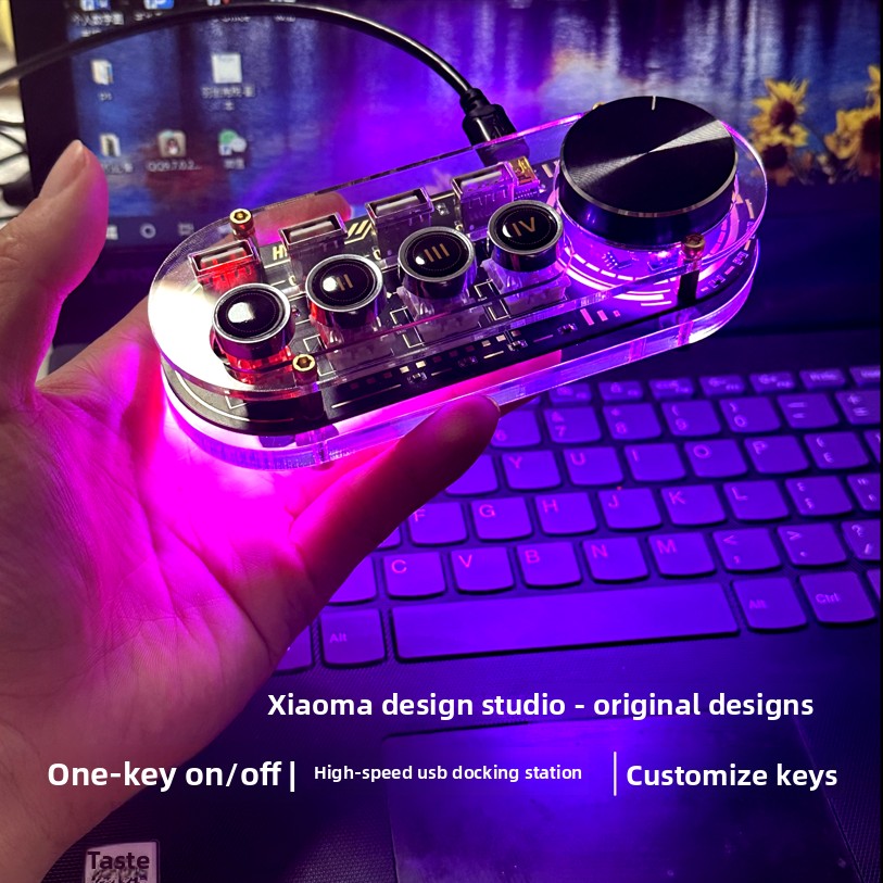 Desk Setup Hub - Hub USB Kustom dengan Pengontrol Lampu