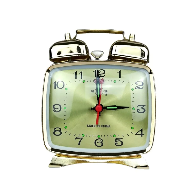 Desk Setup Vintage - Jam Alarm Mekanis Logam Jam Meja