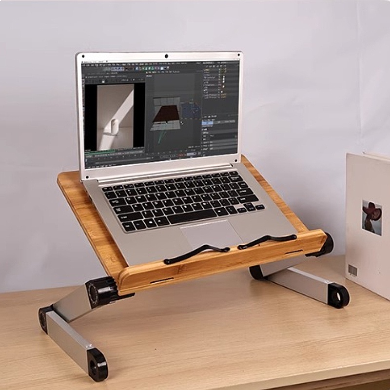 Desk Setup With Ipad - Meja Laptop Lipat dari Bambu, Dapat