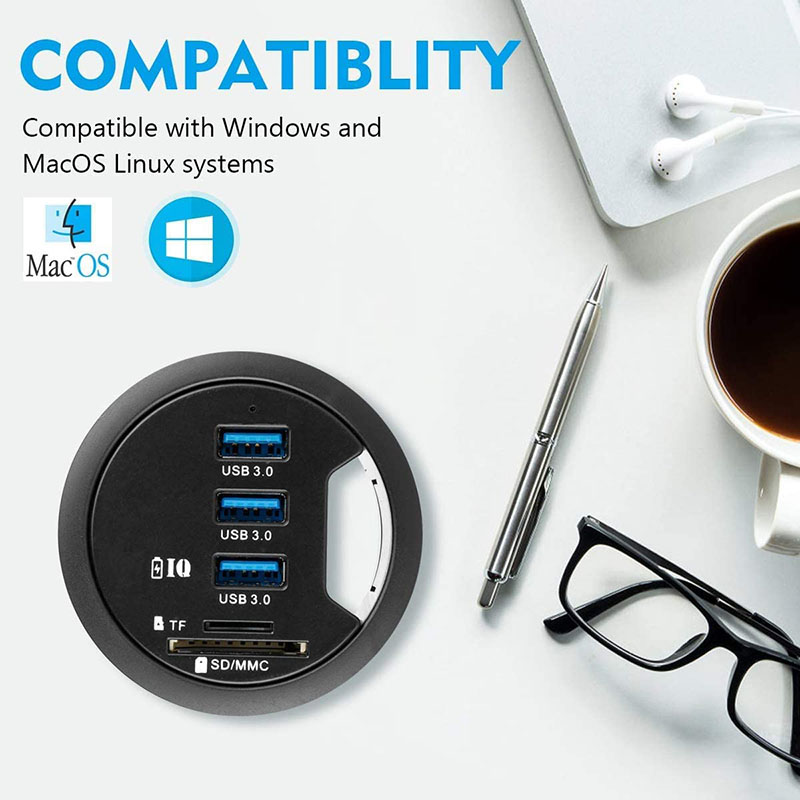 Adaptor HUB USB 3.0 meja duduk - Desk Setup Hub ulasan dan harga