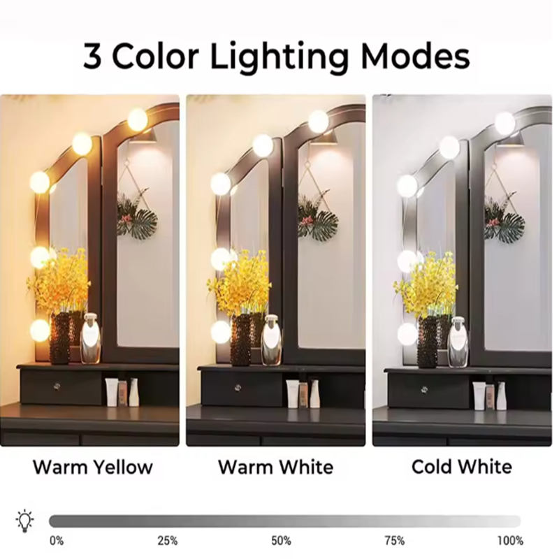 Lampu Rias Hollywood dengan Ce - Desk Setup Room ulasan dan harga