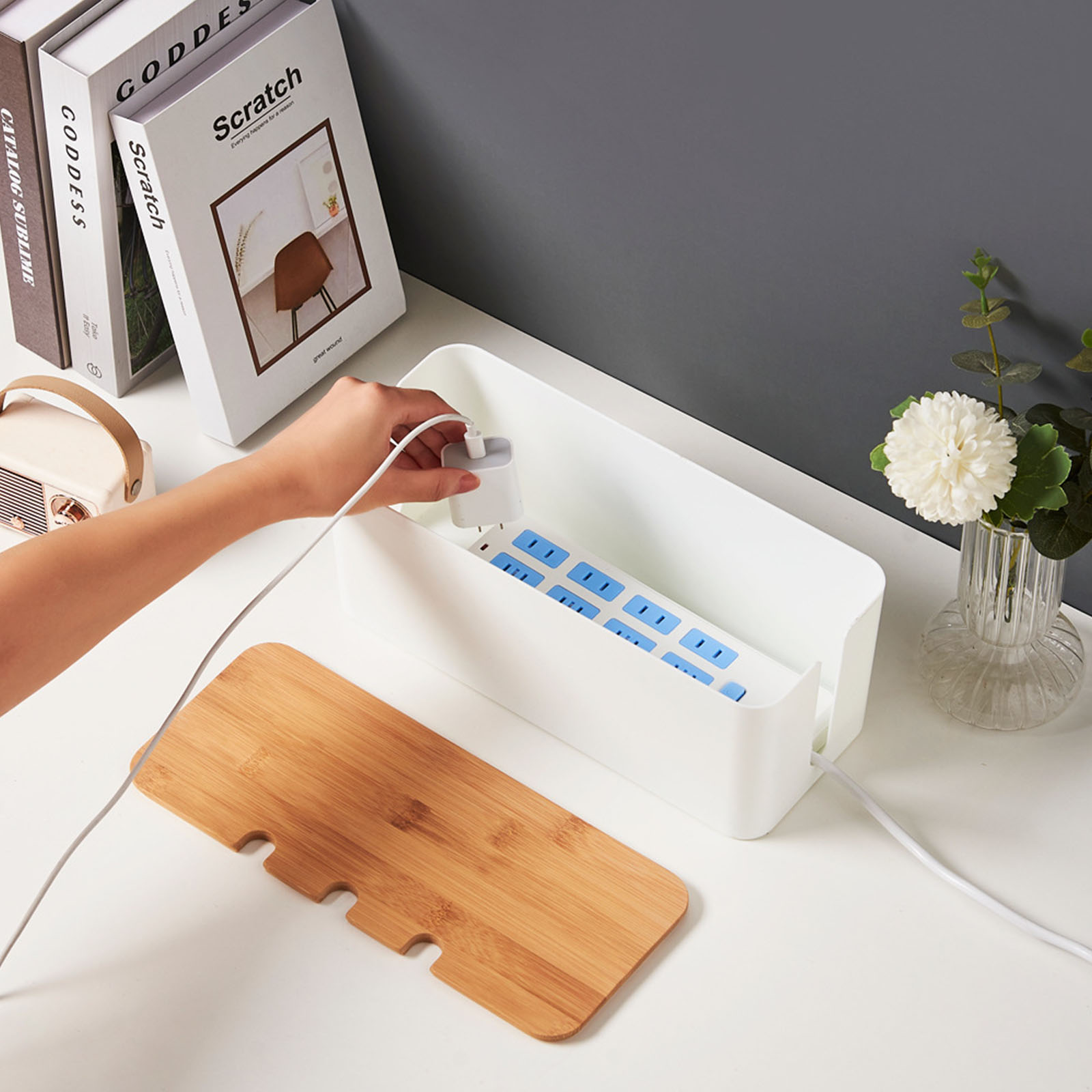 Kotak pengatur kabel besar-pen - Desk Setup Hub ulasan dan harga