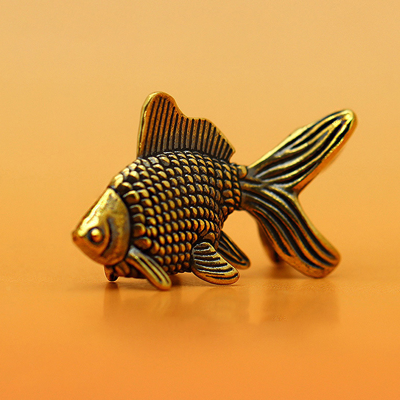 Patung Ikan Mas Retro Kuningan - Desk Setup Retro ulasan dan harga