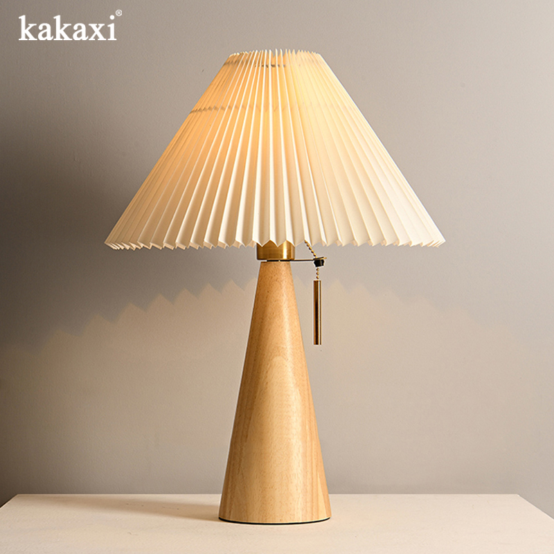 Lampu Meja Kayu Solid Retro La - Desk Setup Vintage ulasan dan harga