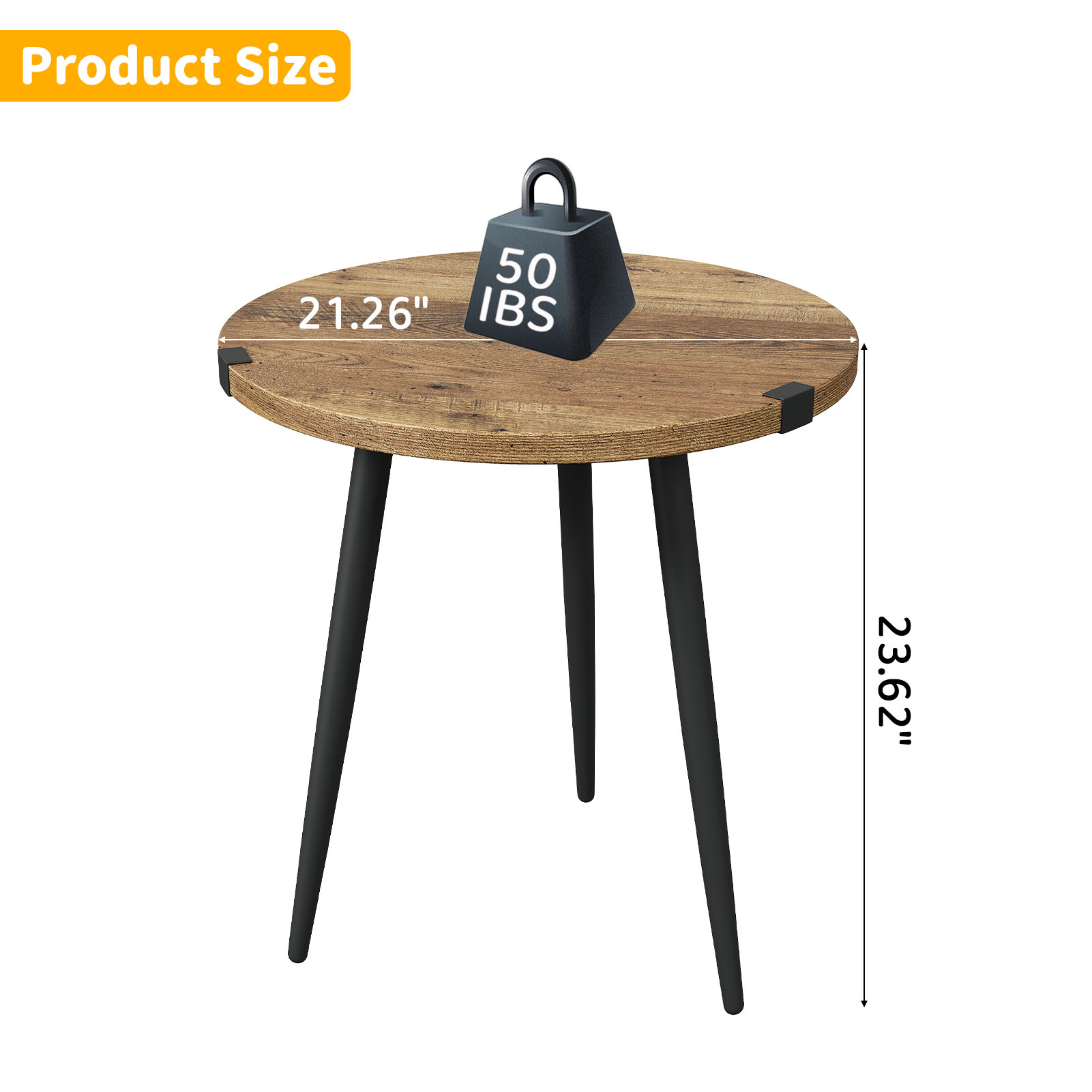 Meja Kopi Bundar 23,6 Inci, Me - Desk Setup Oak ulasan dan harga
