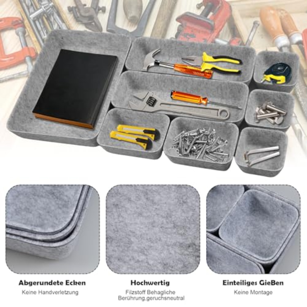 8pcs/set Kotak Penyimpanan Fel - Desk Drawer Unit ulasan dan harga