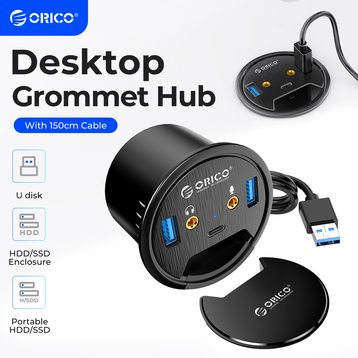 ORICO Desktop Grommet USB 3.0  - Desk Setup Hub ulasan dan harga