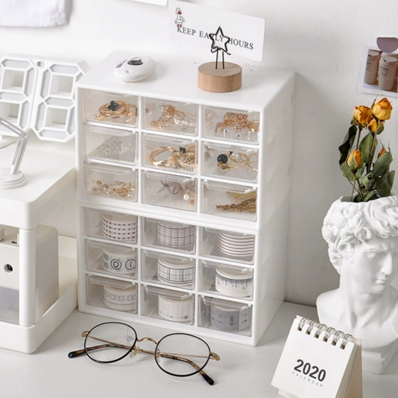 Kotak Penyimpanan Bahan Manik- - Desk Drawer Unit ulasan dan harga