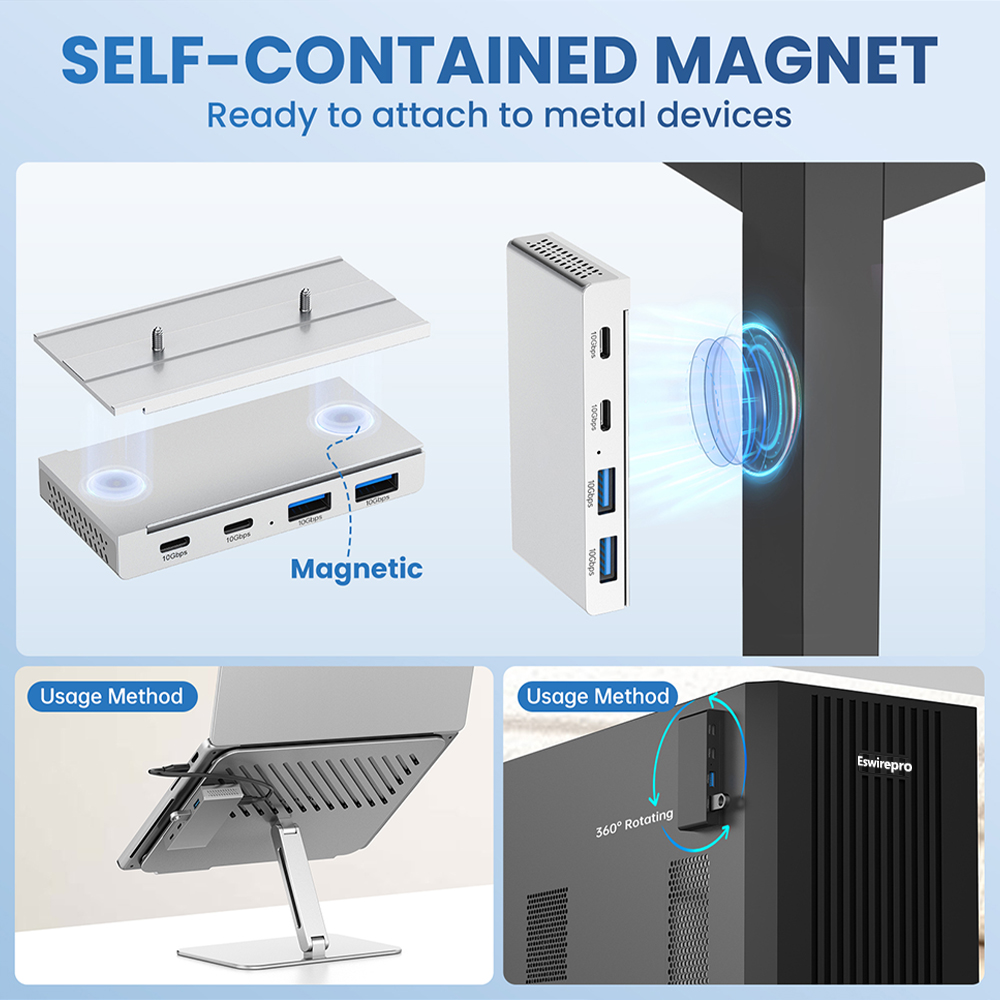 HUB USB3.2 Gen2 10Gbps, Splitt - Desk Setup Hub ulasan dan harga