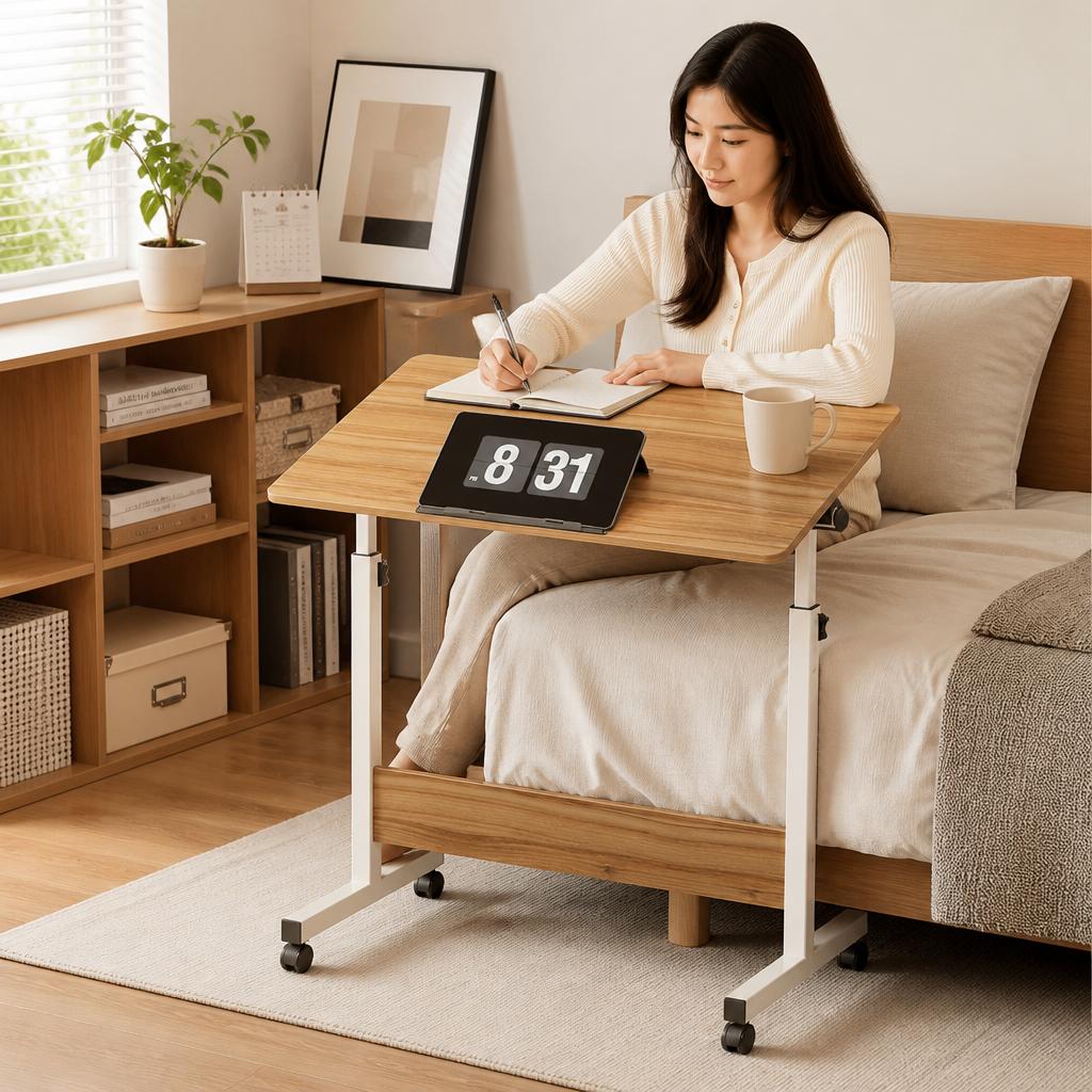 Meja Kerja Berdiri dengan Roda - Desk Setup Oak ulasan dan harga