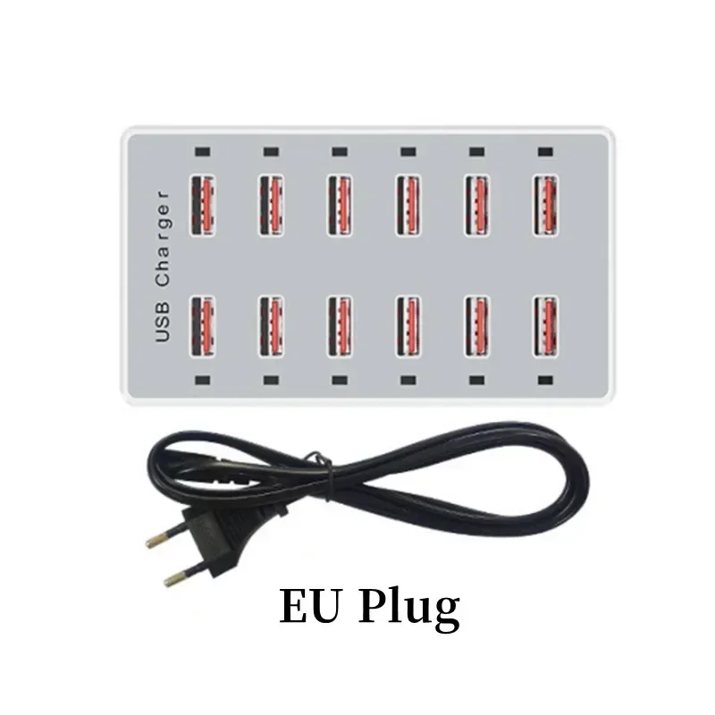 Stasiun pengisian USB 60W 12 p - Desk Setup Hub ulasan dan harga